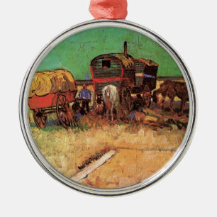 Införande av zigenare med Caravans, Van Gogh Julgransprydnad Metall