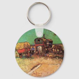Införande av zigenare med Caravans, Van Gogh Nyckelring