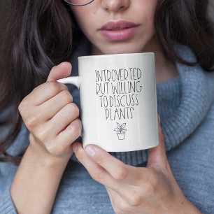 Införda men villiga att diskutera växter kaffemugg