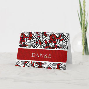 Informal Red and White på tyska Tack Kort