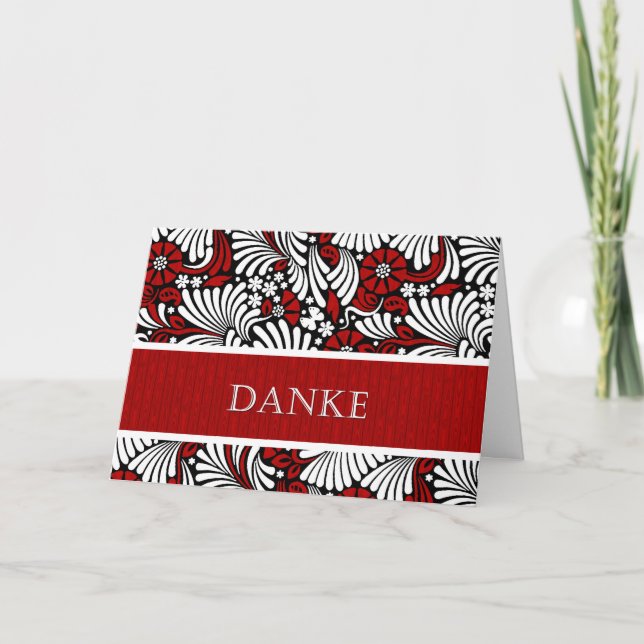 Informal Red and White på tyska Tack Kort (Framsida)