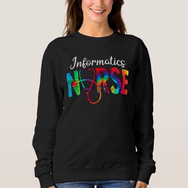 Informatics Nurse Squad Watercol Kärlek Stethoscop T Shirt (Framsida)
