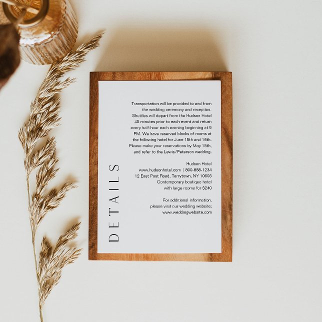 Information 5 x 3,5 om minimal Bröllop Tilläggskort (Skapare uppladdad)