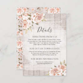 Information/anvisningar om Rustic Wood & Romantic Tilläggskort