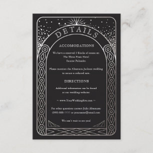 Information Card för Celestial Union Bröllop (Silv Tilläggskort