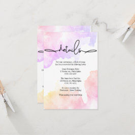 Information Card för Elegant bröllop. Inbjudan