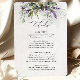 Information Card Lavender Greenery Script Info Tilläggskort