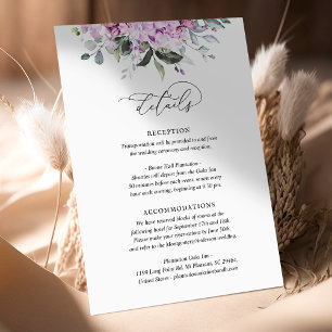 Information Card Lilacs Greenery Script Info Tilläggskort
