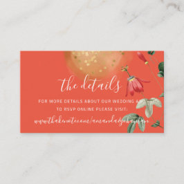 Information Card-webbplats Bröllop Blommigt Guld C Tilläggskort