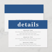 INFORMATION DETAILS modern, fet pojke, marin blå