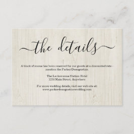 Information/detaljer Kort för hölje - Rustic Wood