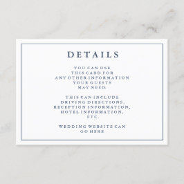 Information | Detaljkort för Dusty Navy Blue Bröll Tilläggskort