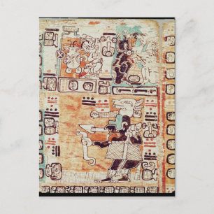 Information från en Mayan Codex Vykort