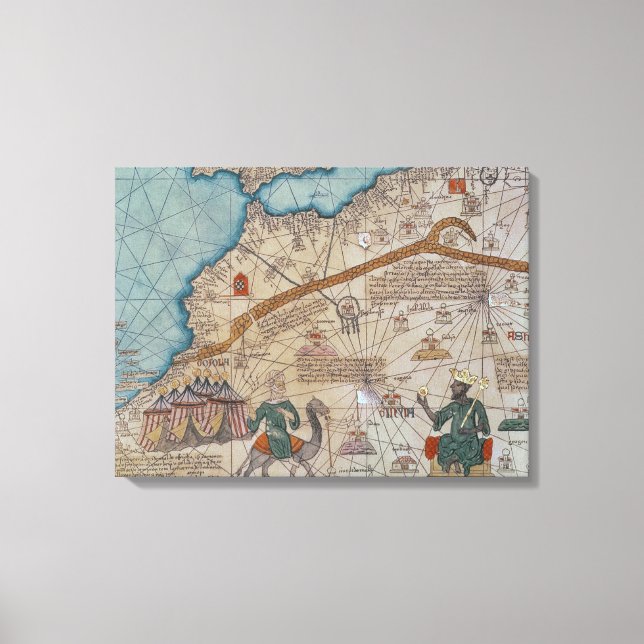 Information från katalanska atlas, 1375 canvastryck (Framsida)