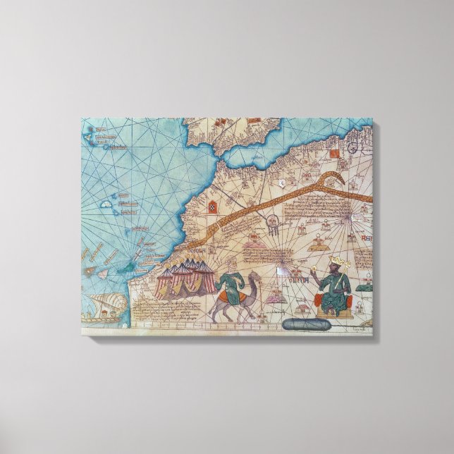 Information från katalanska atlas, 1375 canvastryck (Framsida)