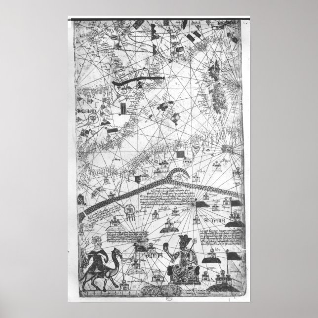 Information från katalanska atlas, 1375 poster (Framsidan)