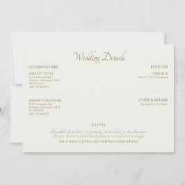 Information II om Modern Cream Bröllop Inbjudningar