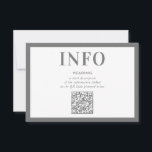 INFORMATION INFOGA modern neutralt grått QR-kod Inbjudningar<br><div class="desc">med kat massard >> www.simplysweetPAPERIE.com <<< En enkel design för dina PARTY-CARDS - för att matcha dina huvudinbjudningar. Kärlek, men jag skulle vilja se vissa förändringar - ett annat färg-system, produkt, tillsätt ett foto eller anpassat för ett annat tillfälle - ingen oro bara kontakta mig, KAT@SIMPLYSWEETPAPERIE.COM jag är lycklig för...</div>