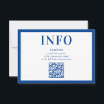INFORMATION INFOGA modern royal blå QR-kod Inbjudningar<br><div class="desc">med kat massard >> www.simplysweetPAPERIE.com <<< En enkel design för dina PARTY-CARDS - för att matcha dina huvudinbjudningar. Kärlek, men jag skulle vilja se vissa förändringar - ett annat färg-system, produkt, tillsätt ett foto eller anpassat för ett annat tillfälle - ingen oro bara kontakta mig, KAT@SIMPLYSWEETPAPERIE.COM jag är lycklig för...</div>