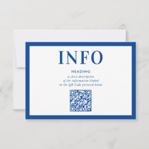 INFORMATION INFOGA modern royal blå QR-kod Inbjudningar