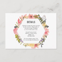 Information/information om blommigt Ram Bröllop Tilläggskort