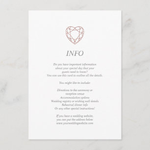 Information/informationskort för elegant i ro guld tilläggskort
