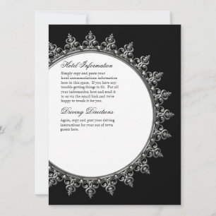 Information Insert - Classic Baroque Swirl Circle Inbjudningar