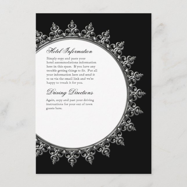 Information Insert - Classic Baroque Swirl Circle Tilläggskort (Framsida)