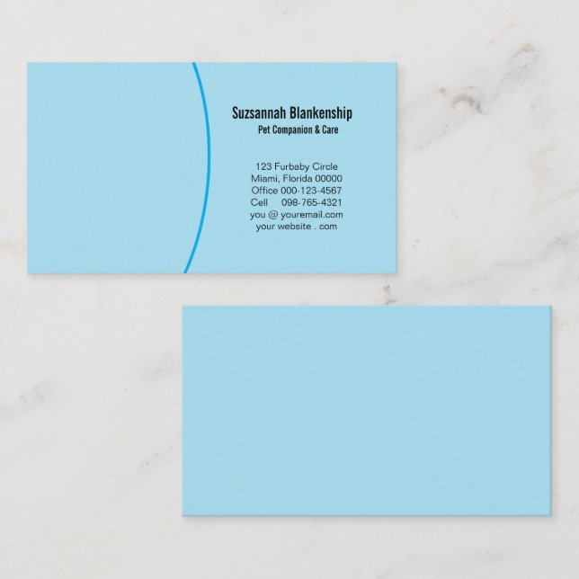 Information och foto på framsidan av Anpassningsba Visitkort (Fram/baksida)