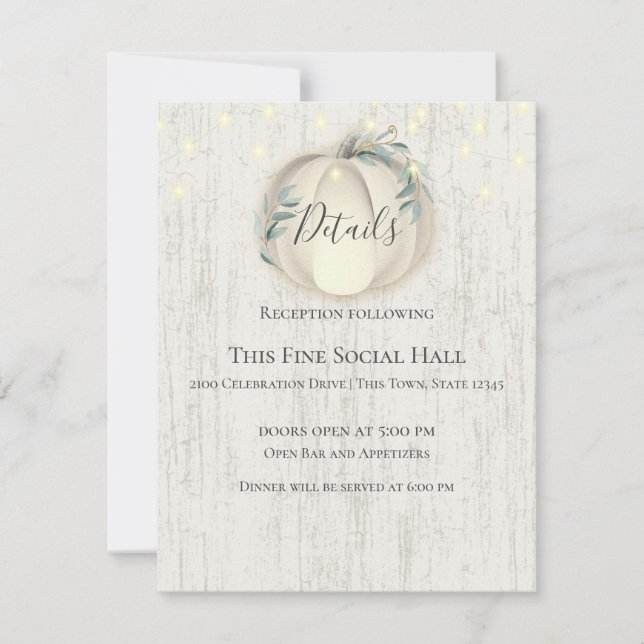 Information och information om Pumpkin och String  Inbjudningar (Framsida)