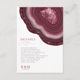 Information om Agate Geode Glitter Burgundy ID647 Tilläggskort