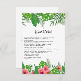 Information om Aloha Tropical Beach Wedding Guest Tilläggskort