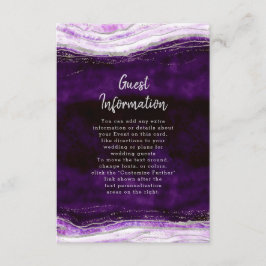 Information om Amethyst Lila & Silver Geode Bröllo Tilläggskort