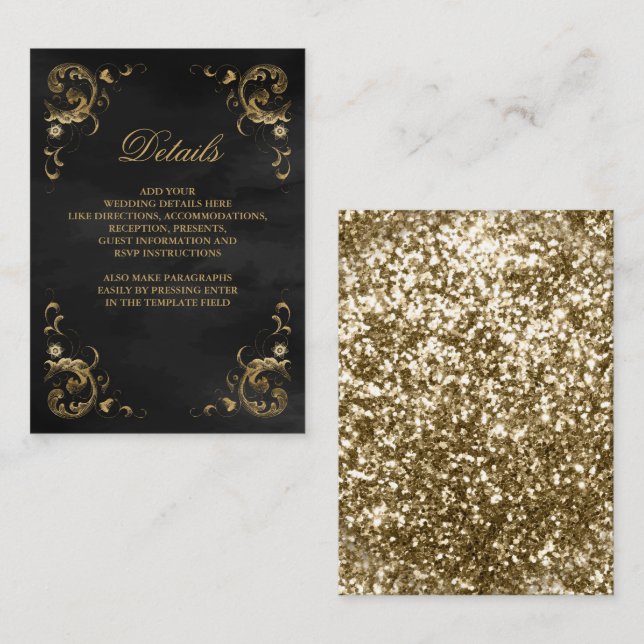 Information om Antique Guld Ram Black Tilläggskort (Fram/baksida)