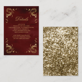 Information om Antique Guld Ram Burgundy Red Tilläggskort