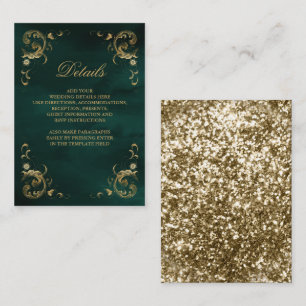 Information om Antique Guld Ram Emerald Grönt Tilläggskort