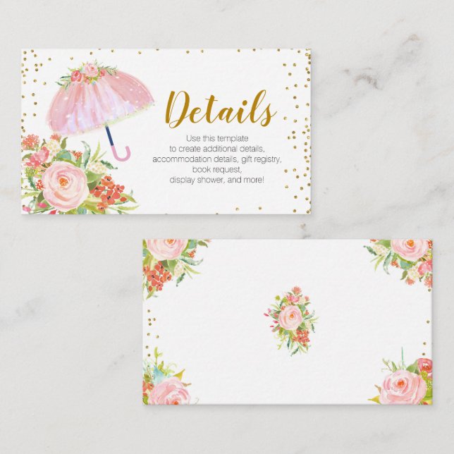 Information om April Shower-programmet för spädbar Tilläggskort (Fram/baksida)