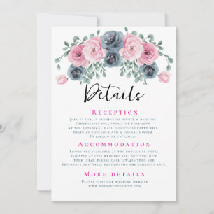 Information om Arch Rosa och Blue Blooms Bröllop Inbjudningar