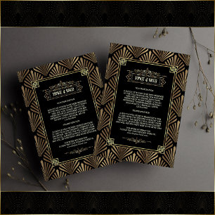 Information om Art Deco Black Guld Gatsby 1920-tal Tilläggskort