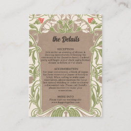 Information om art nouveau Blommigt Elegance Bröll Tilläggskort