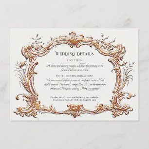 Information om art nouveau Elegant Guld i Elfenben Tilläggskort