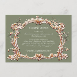 Information om art nouveau Elegant Sage och Guld B Tilläggskort