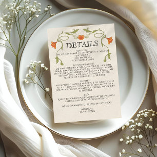 Information om art nouveau Orange Flowers Grönt Br Tilläggskort