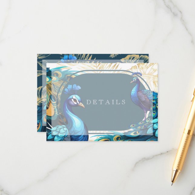 Information om Art Premium Peacocks Feathers Bröll Tilläggskort (Fram/Back In Situ)