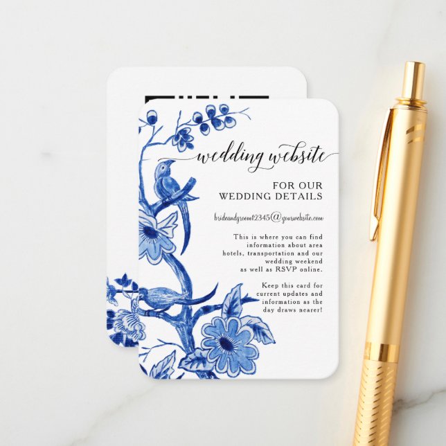 Information om Asia Influence Chinoiserie Blue Whi Tilläggskort (Fram/Back In Situ)