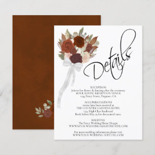 Information om Autumn Ro Rust Orange Bouquet Bröll Tilläggskort