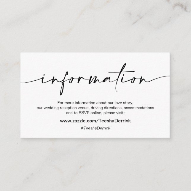 Information om Avslappnaden Minimalist Black bläck Tilläggskort (Framsida)