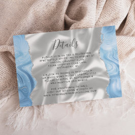 Information om baby blue Silver Agate White Silke  Tilläggskort