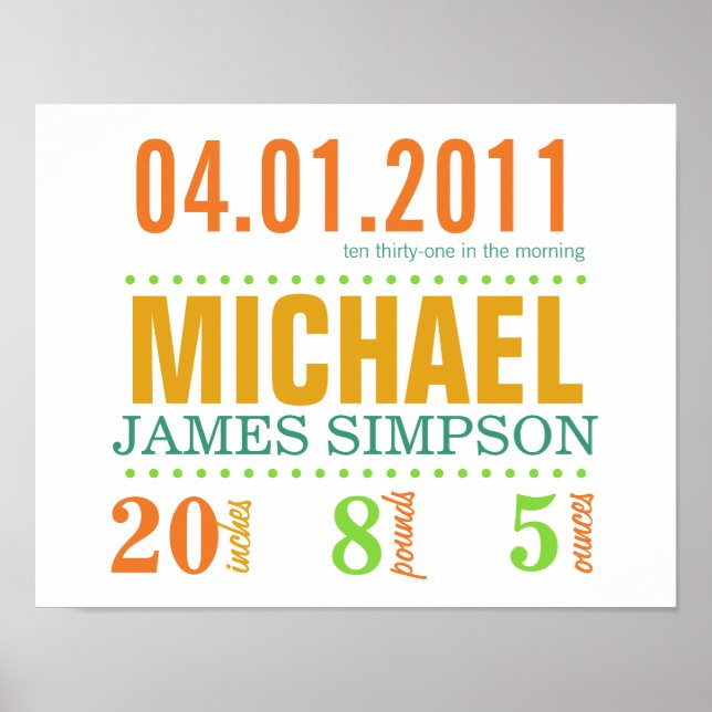 Information om Baby födelsedag - Circus Poster (Framsidan)