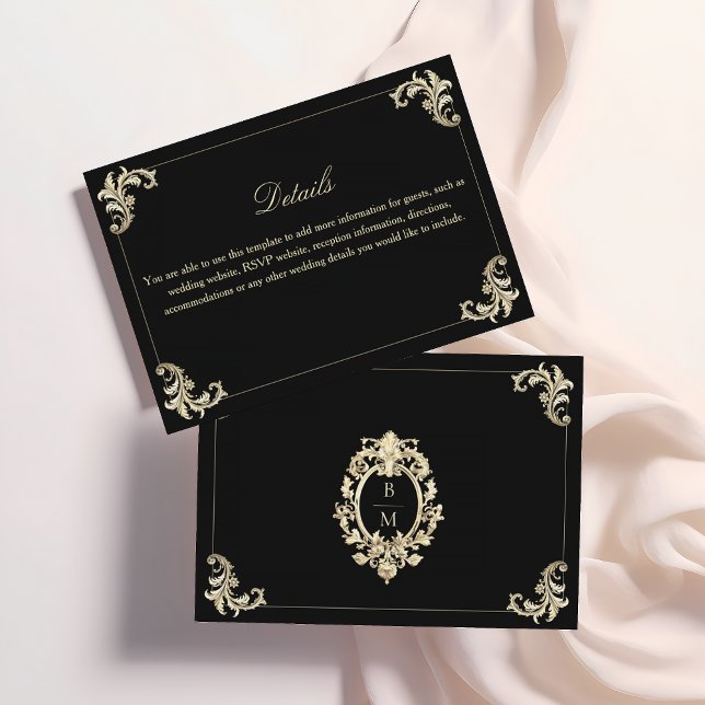 Information om Baroque Black Guld Bröllop Tilläggskort (Skapare uppladdad)